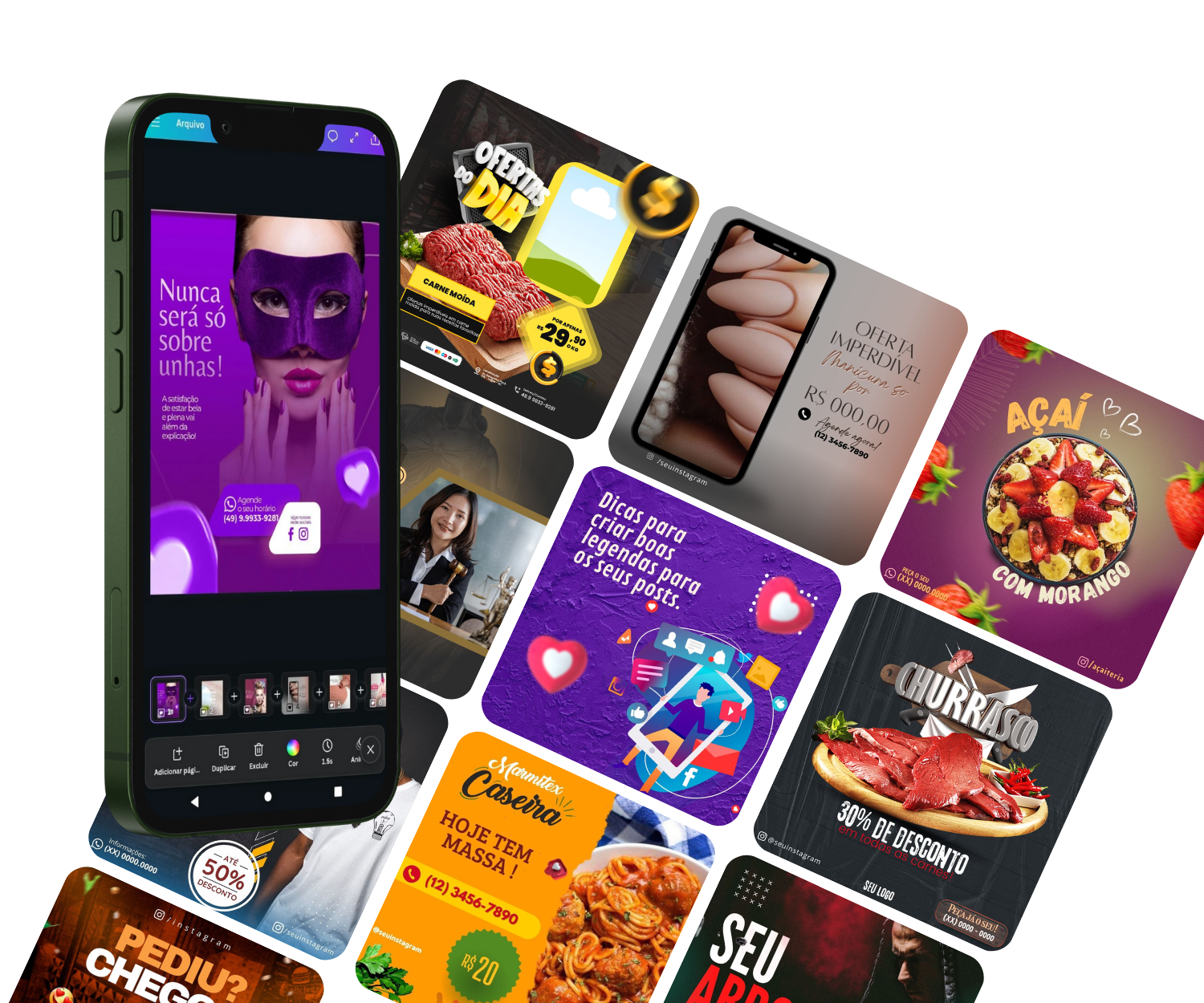 Mockup colagem com celular